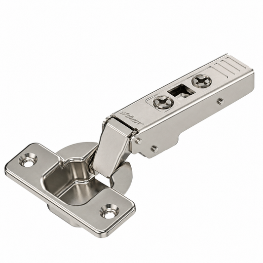 Blum CLIP top 107° full overlay cabinet hinge with screw-on boss 75T1550 for cabinet door installation