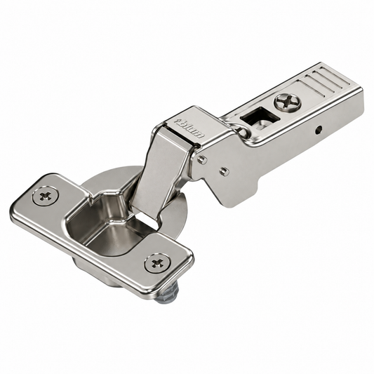 Blum CLIP top 107° half overlay cabinet hinge with knock-in boss 75T1680 for cabinet door installation