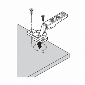 Blum CLIP top Standard Hinge 120 Degree. Full Overlay. Boss: Screw-On by W&B