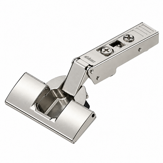 Blum CLIP top 120° full overlay cabinet hinge with INSERTA boss for cabinet doors
