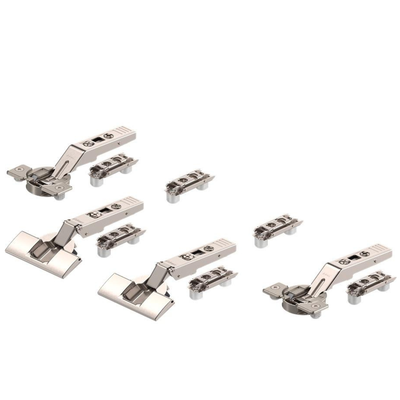 Blum CLIP top Centre Hinge Set For AVENTOS Overhead Stay Bi-Fold Lift Systems 134 Degree, Unsprung. Boss: Knock-In Includes 4 hinges & 6 plates by W&B