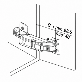 Blum CLIP top BLUMOTION 110° EXPANDO T hinge. Full Overlay by W&B