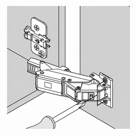 Blum CLIP top BLUMOTION 110° EXPANDO T hinge. Full Overlay by W&B