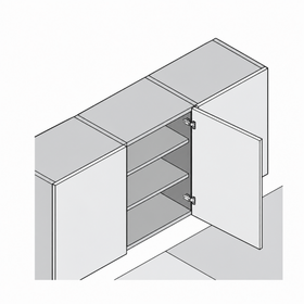Blum CLIP top Standard Hinge 107 Degree Half Overlay Boss Knock-In by W&B
