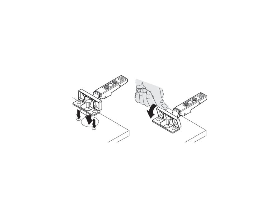 Blum 75T1590B CLIP top 107° full overlay standard cabinet hinge with INSERTA boss, nickel‑plated concealed hinge hardware
