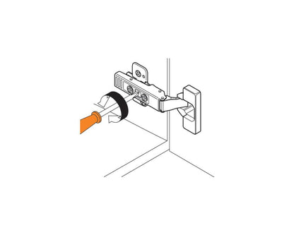 Blum 75T1590B CLIP top 107° full overlay standard cabinet hinge with INSERTA boss, nickel‑plated concealed hinge hardware