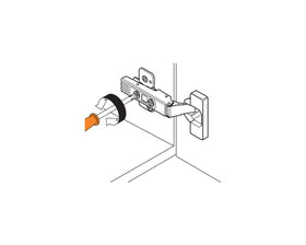 Blum CLIP top Standard Hinge 107 Degree. Full Overlay. Boss: INSERTA 75T1590B by W&B