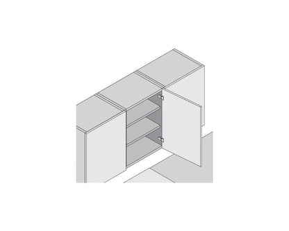 Blum 75T1590B CLIP top 107° full overlay standard cabinet hinge with INSERTA boss, nickel‑plated concealed hinge hardware