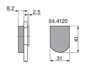 Blum Glass Door Hinge Boss Cover Cap In Black. 84.4120 by W&B