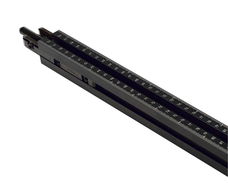 Blum MZL.1250 1250 mm extension ruler in black aluminium for MiniPRESS/MiniDRILL drill measurement and setup