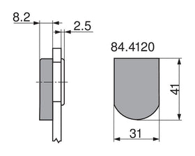 Blum Glass Door Hinge Boss Cover Cap In Chrome 84.4120 by W&B