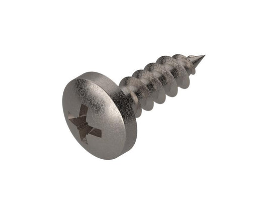 Blum 618.1500 nickel‑plated chipboard hinge screw for E‑Dowel plate mounting, cross‑slot Pozidrive head