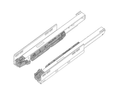 Blum LEGRABOX 600 mm BLUMOTION S drawer runners, zinc‑plated steel, 70 kg dynamic load, full‑extension soft‑close