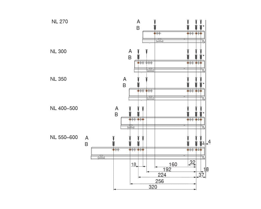 Blum LEGRABOX BLUMOTION S 450 mm cabinet runner set, 40 kg dynamic load, zinc-plated steel, full-extension soft‑close