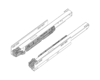Blum LEGRABOX BLUMOTION S 550 mm carcase runner set, 40 kg dynamic load, zinc-plated steel, full-extension soft-close