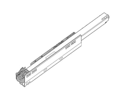 Right-hand Blum LEGRABOX 500 mm cabinet runner with integrated BLUMOTION S soft-close, 40 kg load, zinc-plated steel, industrial pack of 12