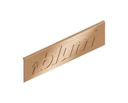 In‑mould copper nylon external LEGRABOX cover cap with metallic copper Blum logo