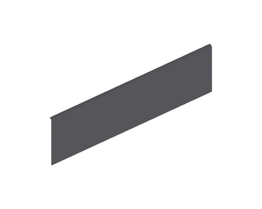 Orion grey nylon external cover cap for Blum LEGRABOX drawer side, with indented Blum logo