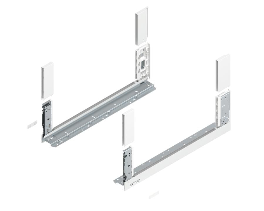 Blum LEGRABOX free drawer side, C-height 550 mm, silk white steel, full‑extension design, 40 kg dynamic load