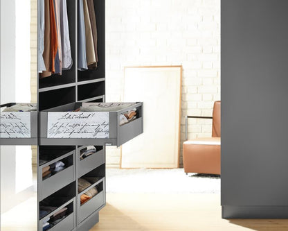 Blum LEGRABOX free drawer side, C-height 550 mm, silk white steel, full‑extension design, 40 kg dynamic load