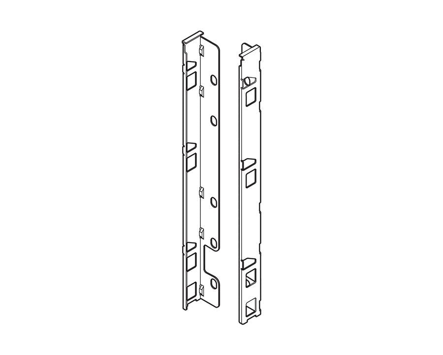 Blum LEGRABOX Pure nickel-plated Back-F fixing bracket set (ZB7F000S) for high-front (F-height) drawers, durable steel back bracket hardware for cabinetry