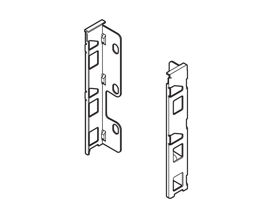 Blum LEGRABOX Pure Carbon Black Matt Back-K fixing bracket set (ZB7K000S) for K-height drawer installation