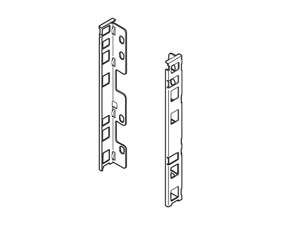 Blum LEGRABOX Pure rear fixing bracket C-height, nickel-plated steel, left & right set (ZB7C000S) for secure cabinet back fixing in LEGRABOX drawers