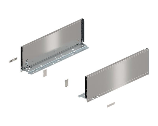 Blum LEGRABOX Pure 400 mm stainless steel drawer side, anti‑fingerprint, C‑height (177 mm), full‑extension drawer hardware for kitchens and cabinetry