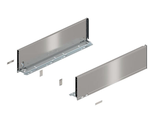 Blum LEGRABOX Pure 500 mm stainless steel drawer side, C‑height 177 mm, anti‑fingerprint full‑extension drawer hardware for modern kitchens and cabinetry 