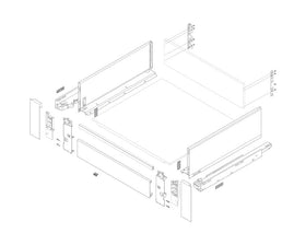 Blum LEGRABOX pure Cross Gallery Rail, CW=1200mm, cut to size Carbon Black ZR7.1080U by W&B