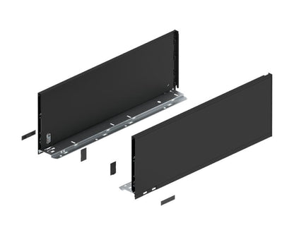 Blum LEGRABOX Pure F-height drawer system in carbon black, 500mm, smooth movement, durable hardware for modern cabinetry