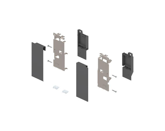 Blum LEGRABOX Pure front fixing component rail in Orion Grey ZI7.3CS0 for secure drawer front alignment and installation