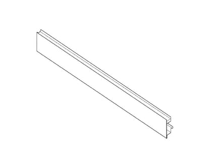 1043 mm LEGRABOX pure aluminium front fixing piece for glass drawers in Orion grey