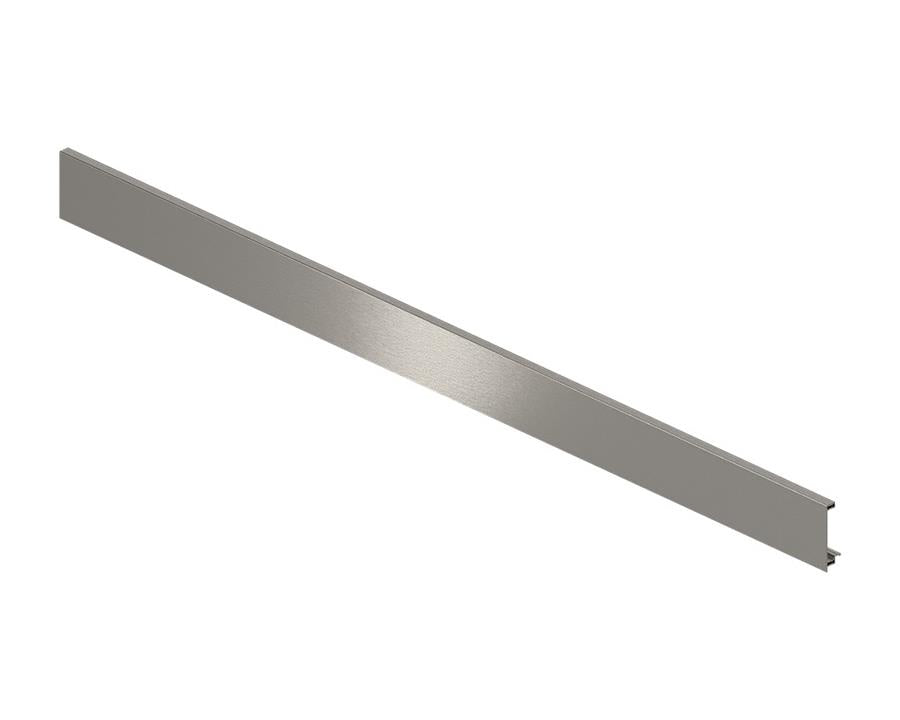 Blum LEGRABOX Pure stainless steel internal drawer front section with cross-gallery support, 1200 mm cut-to-size (ZV7.1043C01), modern aluminium front panel for inner pull-outs