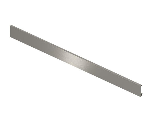 Blum LEGRABOX Pure stainless steel internal drawer front section with cross-gallery support, 1200 mm cut-to-size (ZV7.1043C01), modern aluminium front panel for inner pull-outs