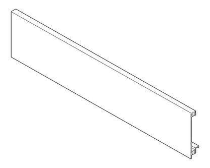 Blum LEGRABOX Pure stainless steel internal drawer front section with cross-gallery support, 1200 mm cut-to-size (ZV7.1043C01), modern aluminium front panel for inner pull-outs