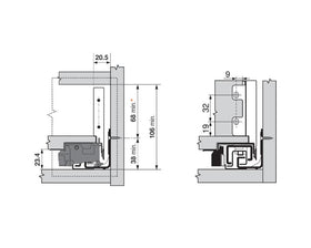 Blum LEGRABOX pure Inner Drawer Components Carbon Black ZI7.0MS0 by W&B