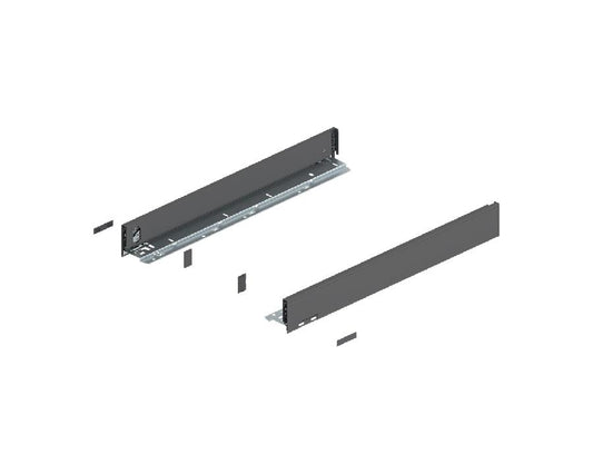 Blum LEGRABOX Pure M-Height drawer in Orion Grey, 550mm size, smooth glide and soft-close mechanism, modern kitchen drawer system 770M5502S