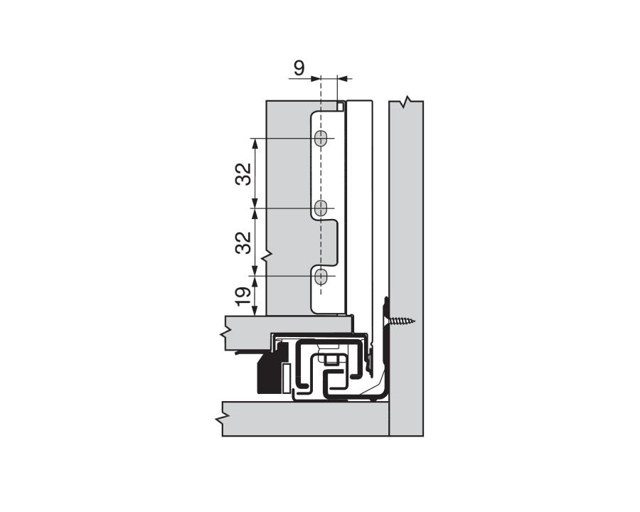 Blum LEGRABOX Pure Back K-Fixing Set in Orion Grey for secure drawer assembly and installation, model ZB7K000S