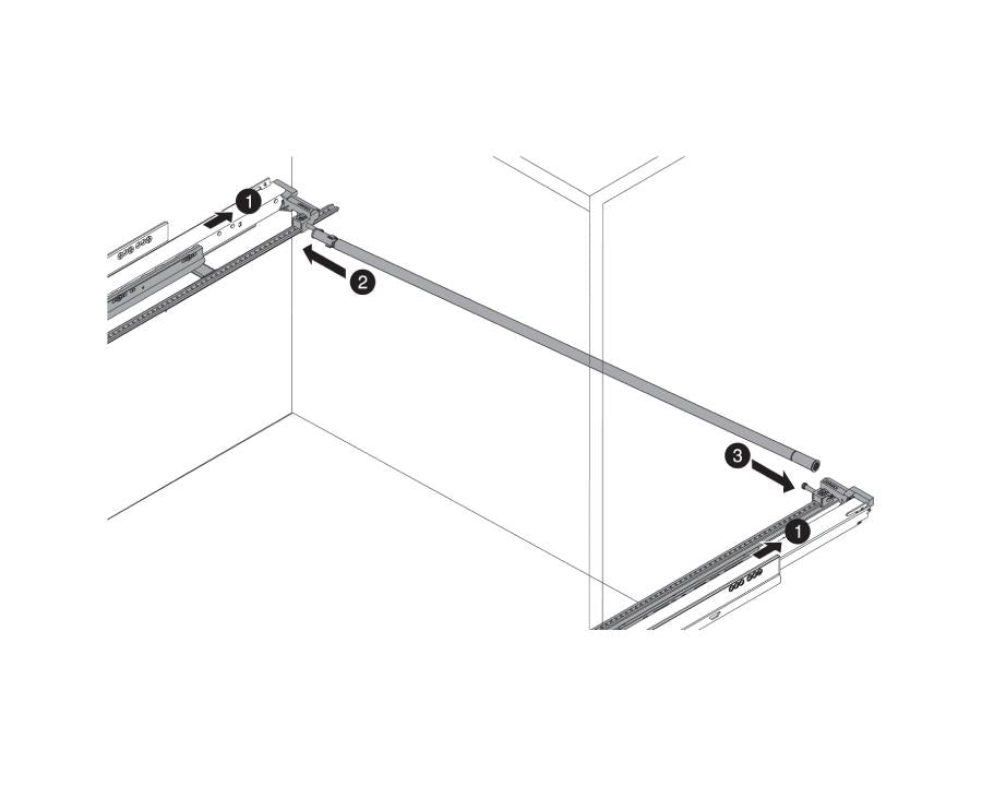 400 mm side stabiliser rod for Blum LEGRABOX pure system, enhances stability for wide pull-outs
