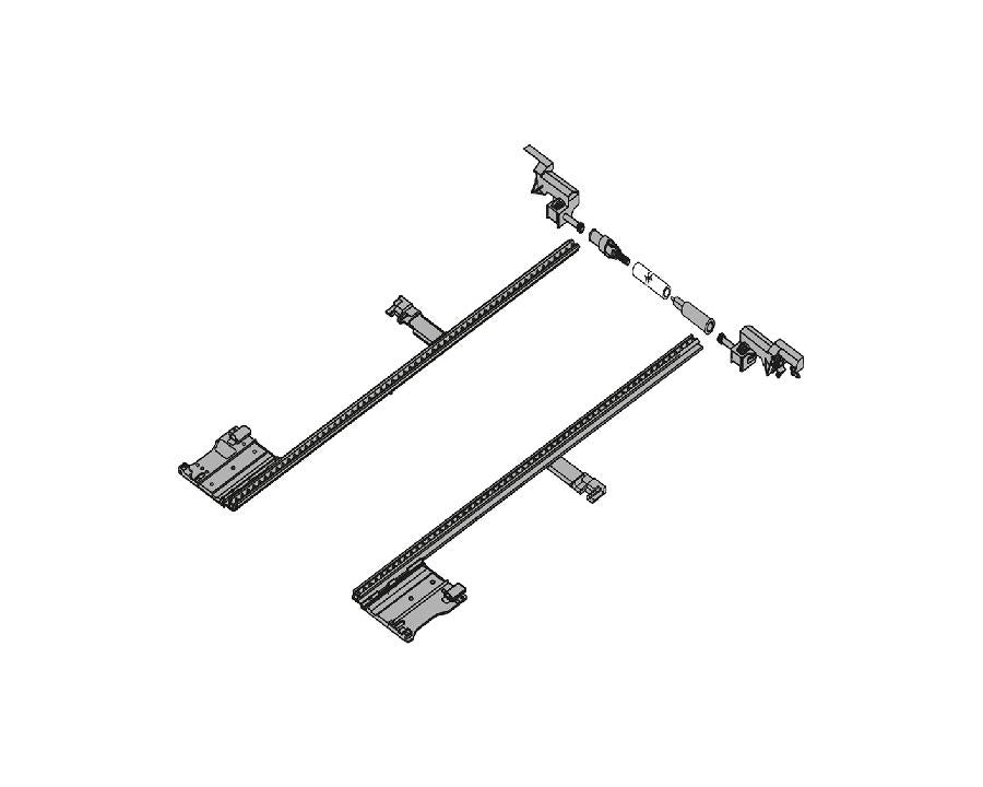 650 mm side stabiliser rod for Blum LEGRABOX pure drawer system in dust grey