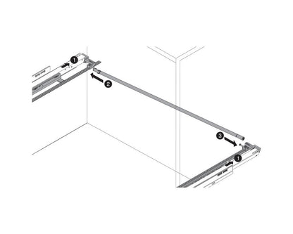650 mm side stabiliser rod for Blum LEGRABOX pure drawer system in dust grey