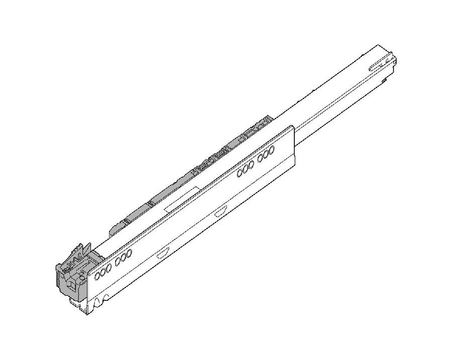 Right‑hand Blum LEGRABOX 550 mm carcase runner, zinc‑plated steel, 70 kg dynamic load, built‑in BLUMOTION S soft‑close 