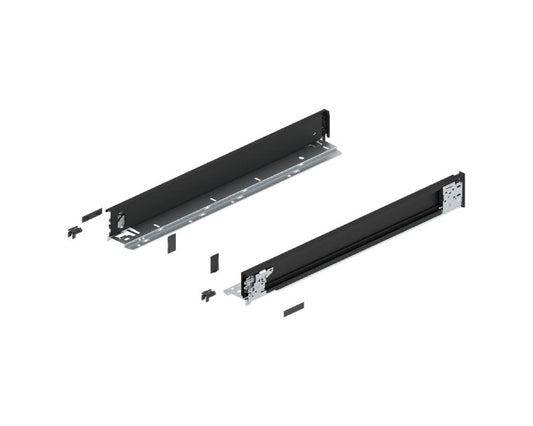 Blum LEGRABOX Special Edition 550 mm M‑height carbon black matt inner drawer sides – sleek steel drawer sides for modern cabinets and full‑extension drawers