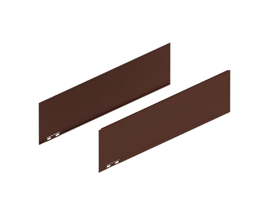 Blum LEGRABOX 550 mm C‑height side decorative panels in Noble Rust textured finish – industrial‑style drawer exterior for rustic cabinetry