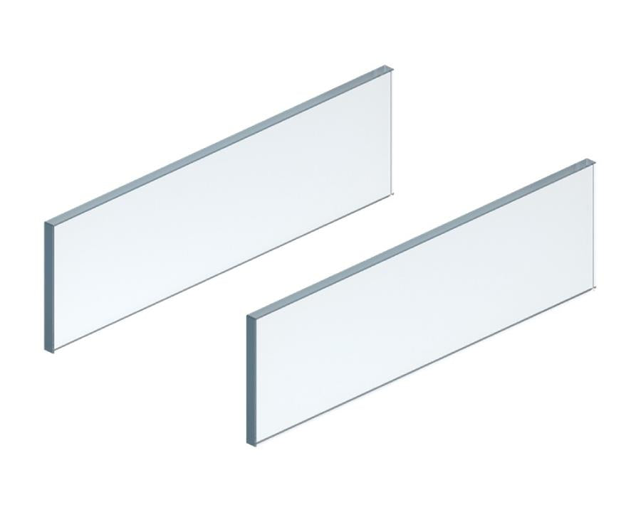 Clear glass side inserts (450 mm) for LEGRABOX free drawers – transparent design element pair ZE7S338G for modern cabinetry