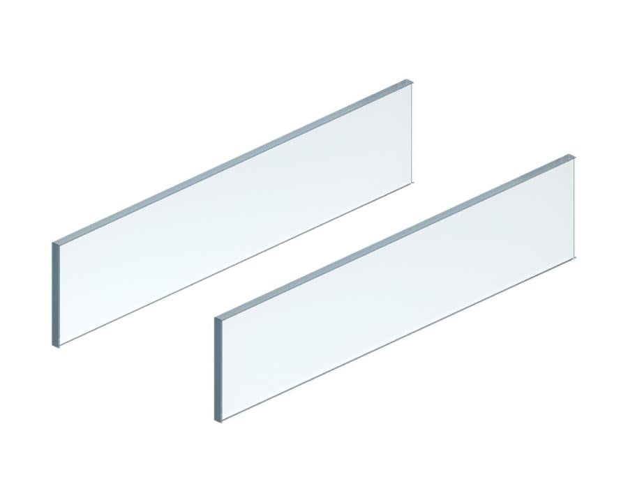 Blum LEGRABOX free 550 mm clear glass side panels (pair) ZE7S438G, transparent side inserts for C‑height drawer system enhancing modern cabinetry
