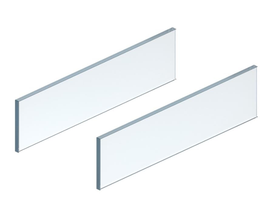 Blum LEGRABOX free clear Optiwhite glass side design element, 500 mm pair, C‑height drawer insert for modern transparent drawer sides