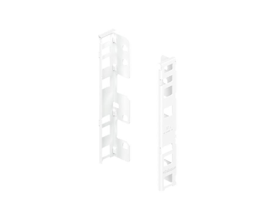 Silk white LEGRABOX pure back‑fixing C‑height bracket set (left + right), steel chipboard back mount