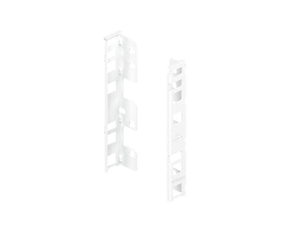 Silk white LEGRABOX pure back‑fixing C‑height bracket set (left + right), steel chipboard back mount